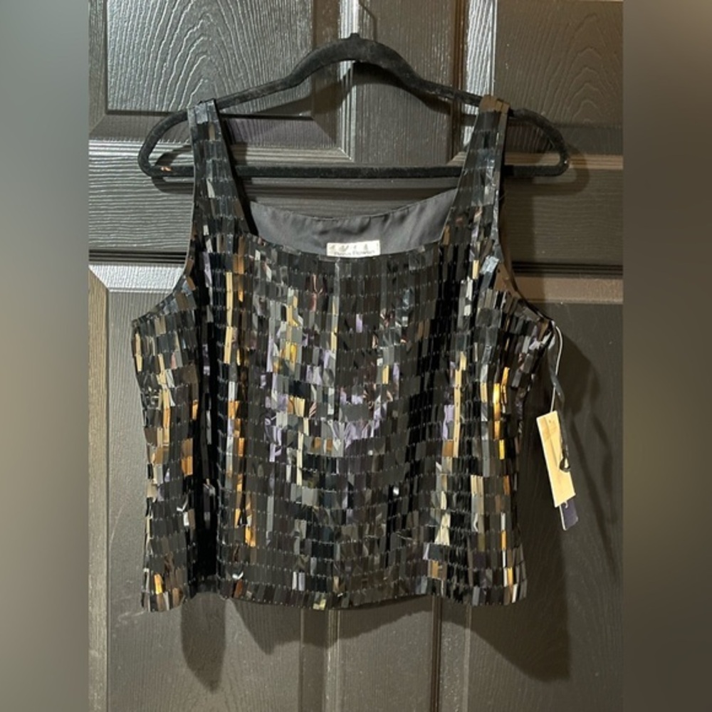 NEW Rena Rowan La Fete Subway Tile Sequined Tank Top NWT